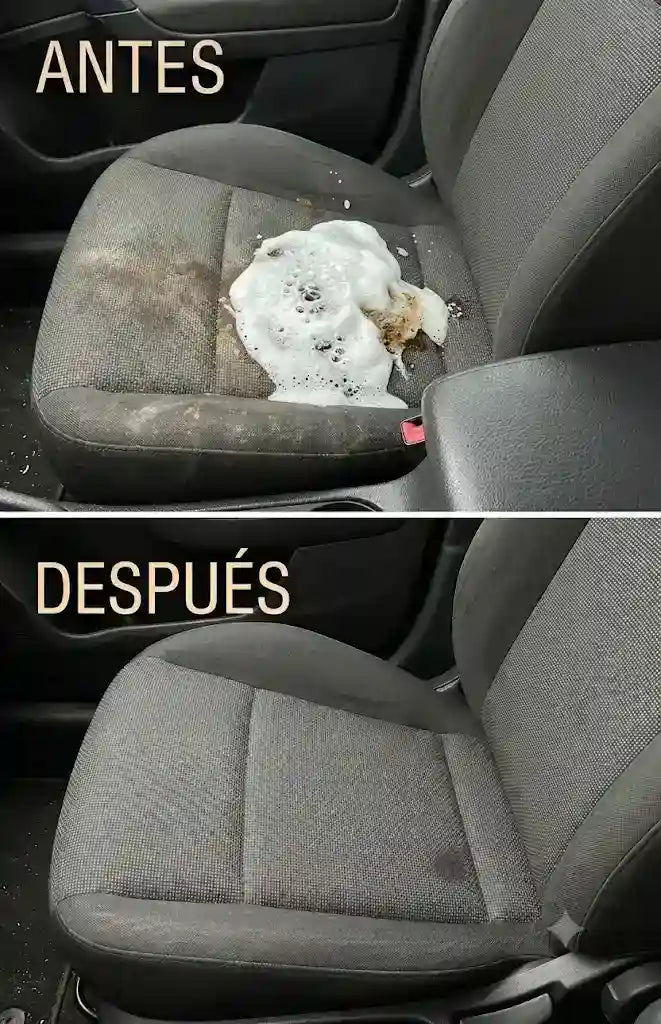 Antes y después de un asiento de carro